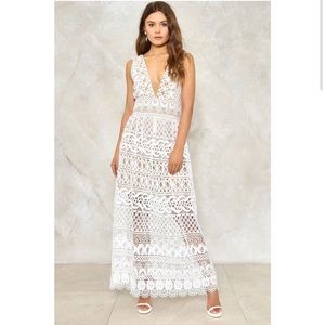NWOT White Lace Maxi dress